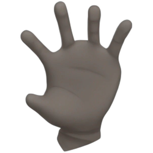 Una M  con la mano volteada emoji