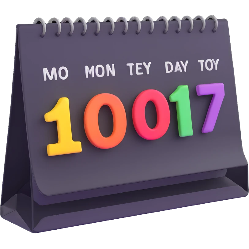 calendar with TODAY marked in bright colors emoji