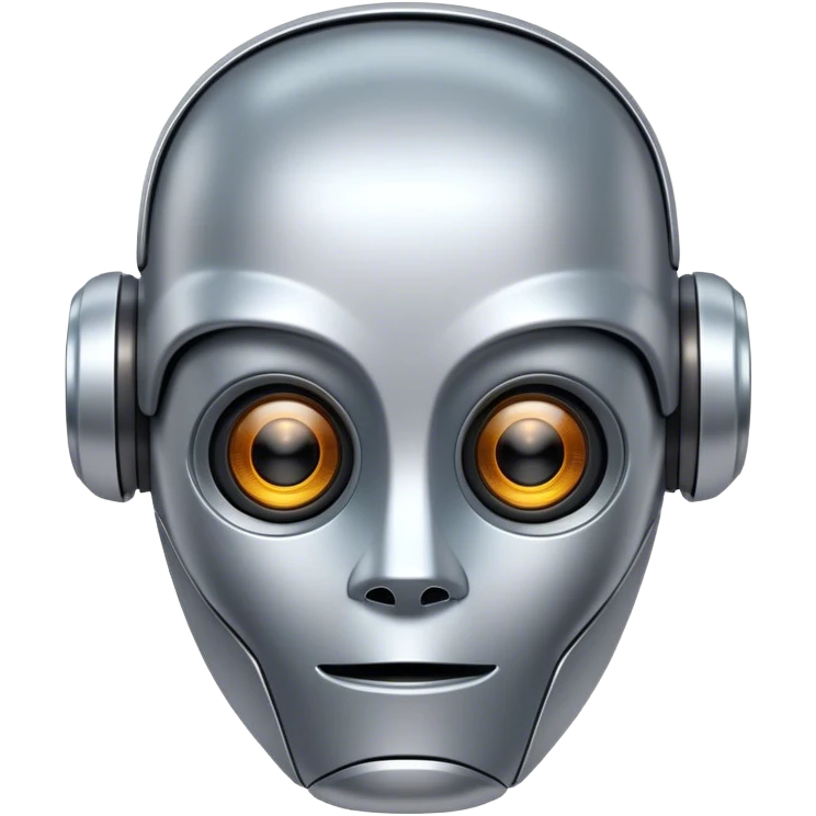 a cute and smart robot head emoji