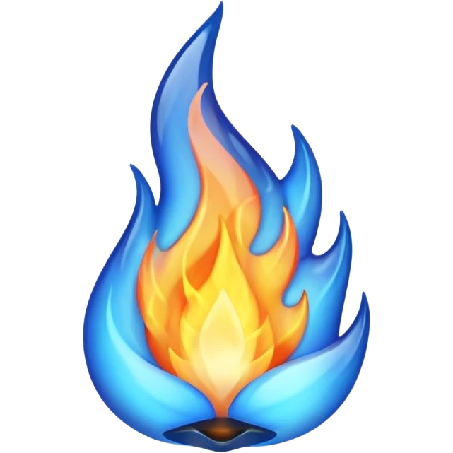 blue colored flame emoji