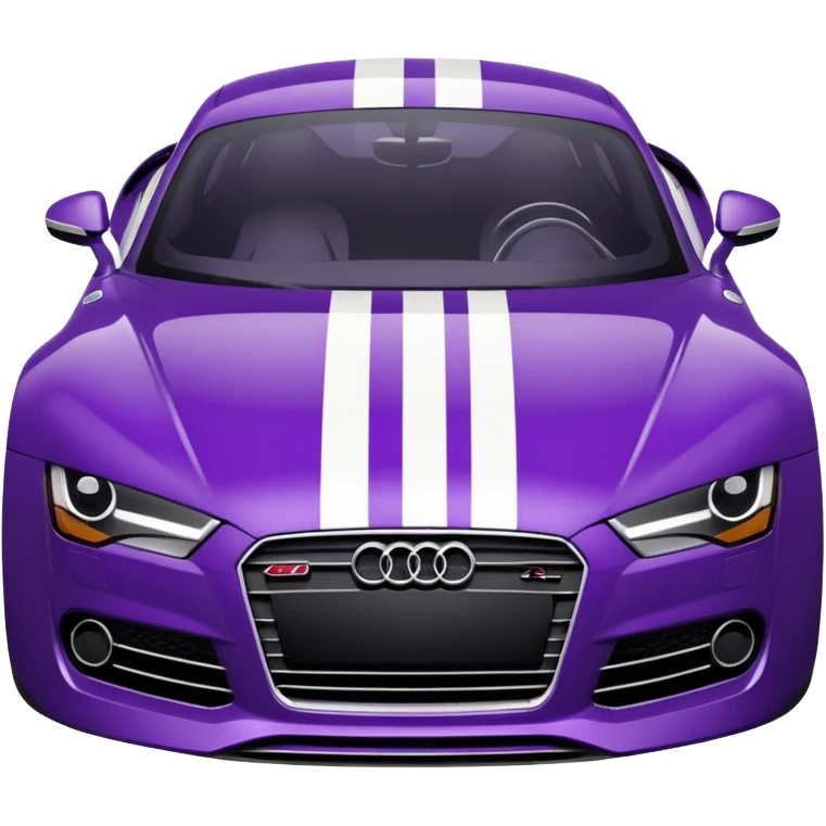 dark purple Audi sports car with racing stripes emoji