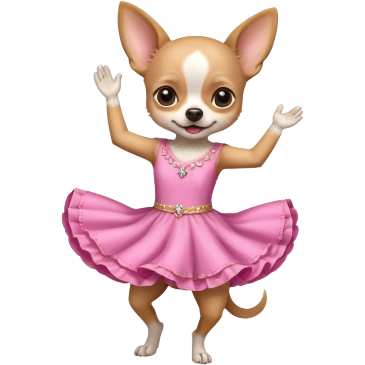 dancing chivuava in pink dress emoji