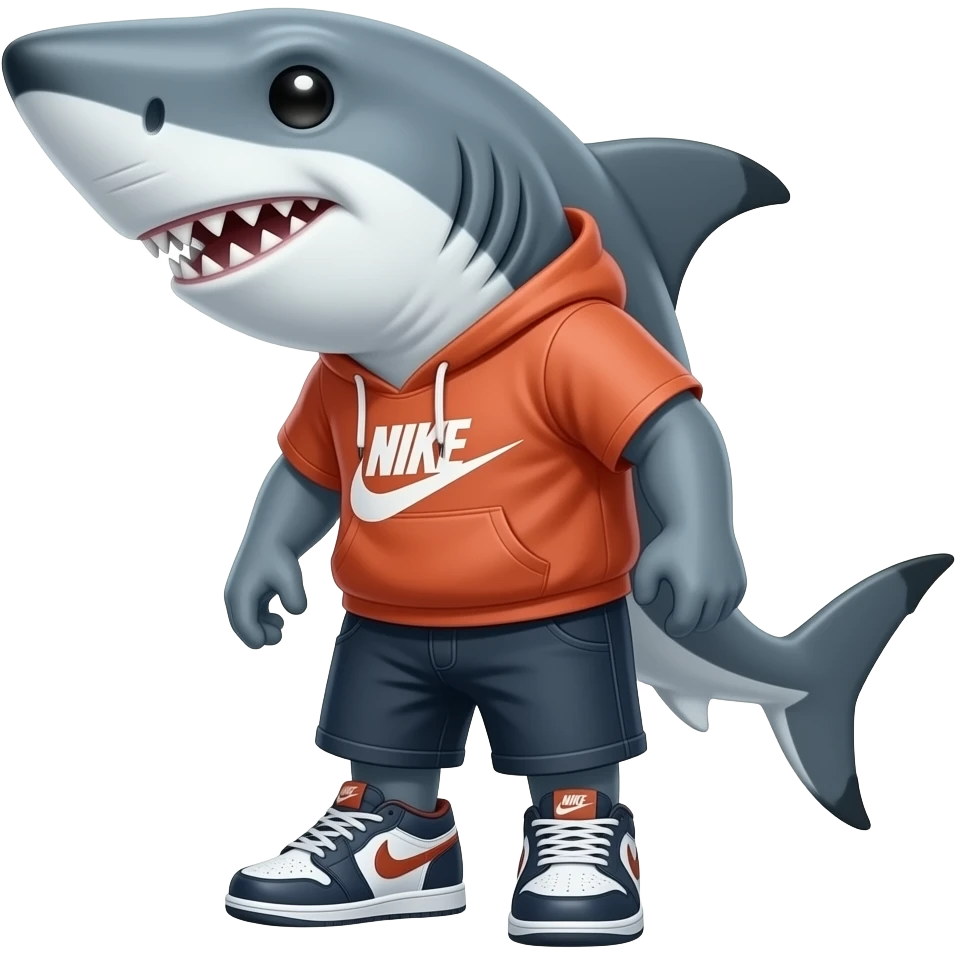 Hasme un tiburon con zapatos nike emoji