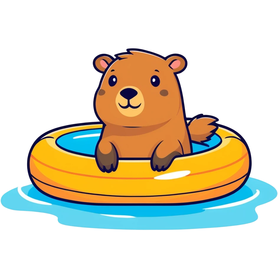 capybara in a pool floaty  emoji
