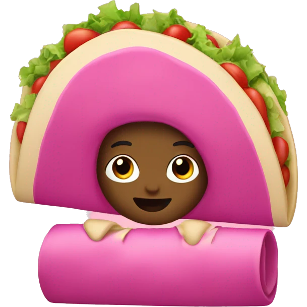 A pink taco emoji