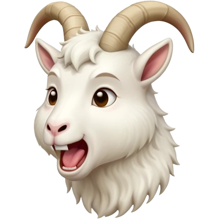 cinematic-cute-yawning-white-goat-portrait-emoji,-head-tilted-slightly-with-a-dramatic,-wide-open-yawn,-showcasing-a-soft,-downy-white-fur-with-delicate-horns-and-gently-drooping-ears,-round-eyes-barely-open-in-drowsy-contentment, emoji