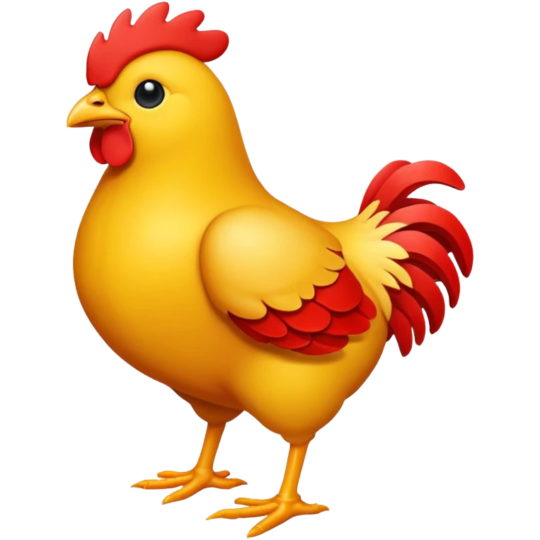 I’d like you to create a chicken emoji with red wings and red legs, while the rest of its body should be yellow.
 emoji