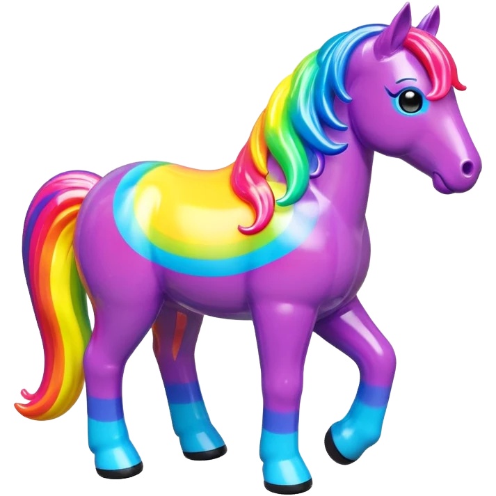  Lisa Frank style  vinyl fat horse toy figure  emoji
