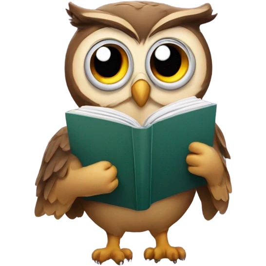 Owl with book emoji