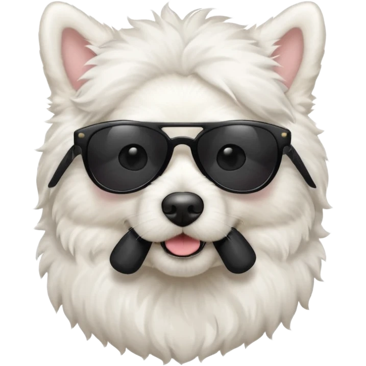 white dog with black sunglasses emoji