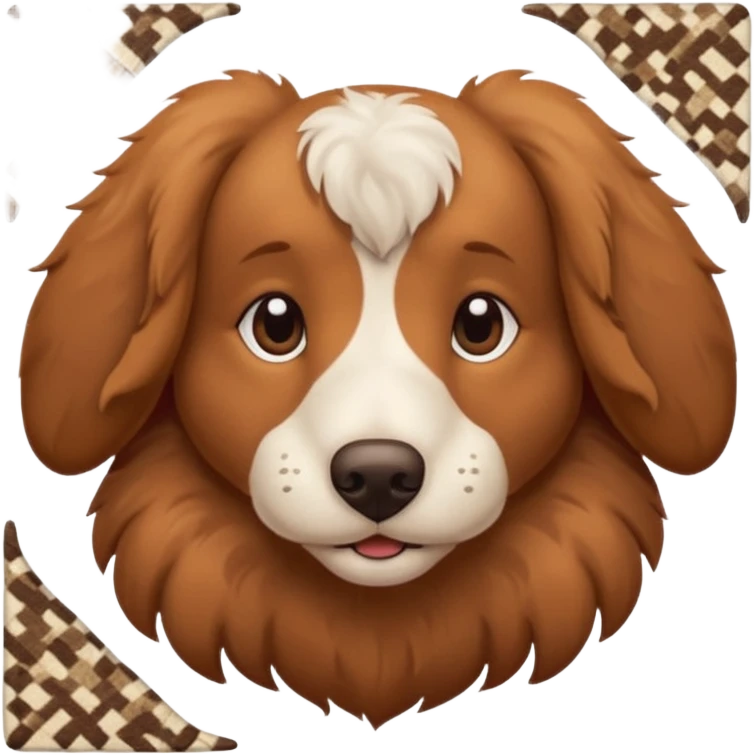 Make a cute brown dog i a carpet emoji