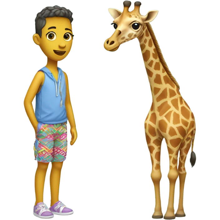 Giraffe in Bermuda shorts  emoji
