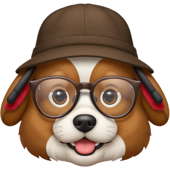 собака с очками в шляпе emoji