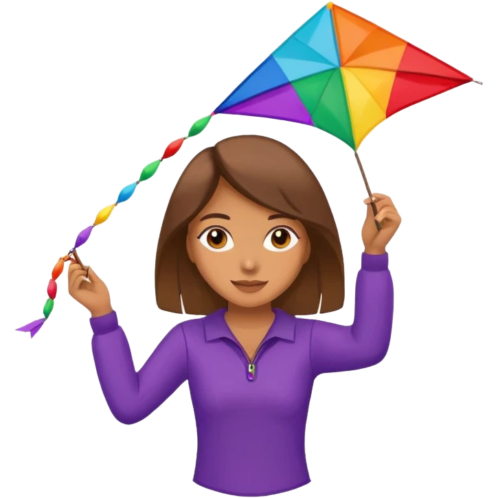woman holding kite emoji