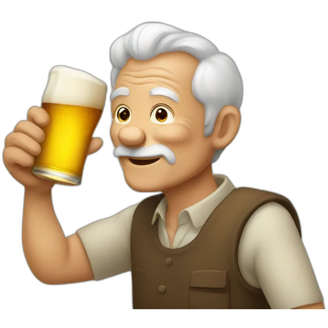 Old man drink beer emoji