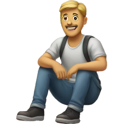 a man is sitting on the roof of a house emoji
