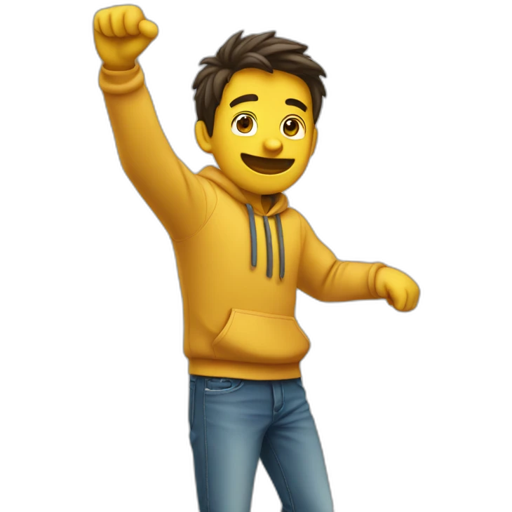 une personne qui fait un dab emoji