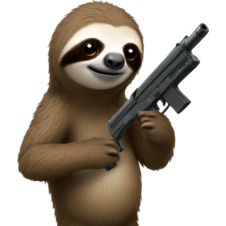 Sloth with gun emoji