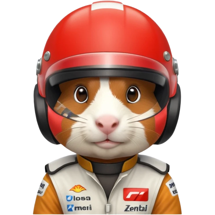 cute guinea pig dressed as a Formula 1 driver emoji