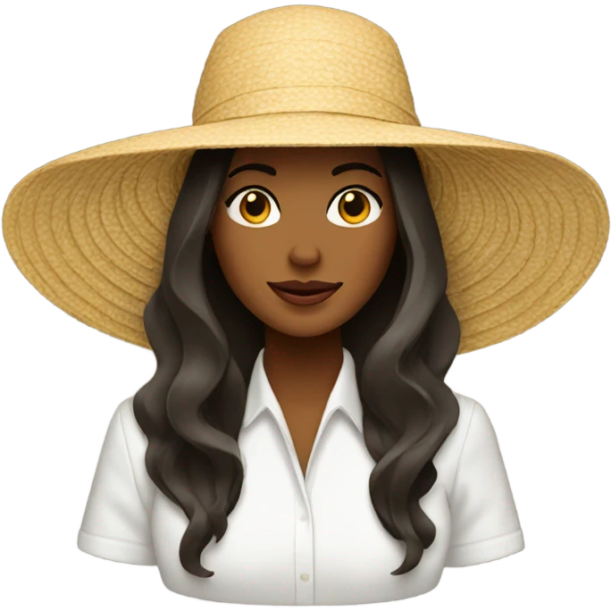 Women with sun hat emoji