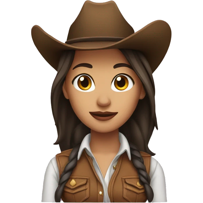 Brunette cowgirl emoji