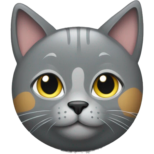 Grey cat with a New Year's ball  emoji