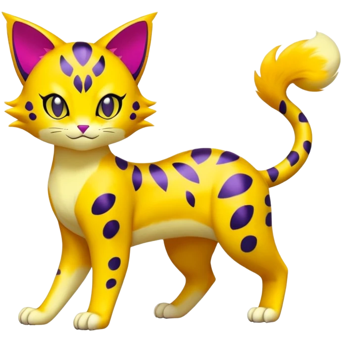 Colorful Liepard-Skitty-Delcatty-Pokémon-Fakémon-hybrid-creature (full body) emoji