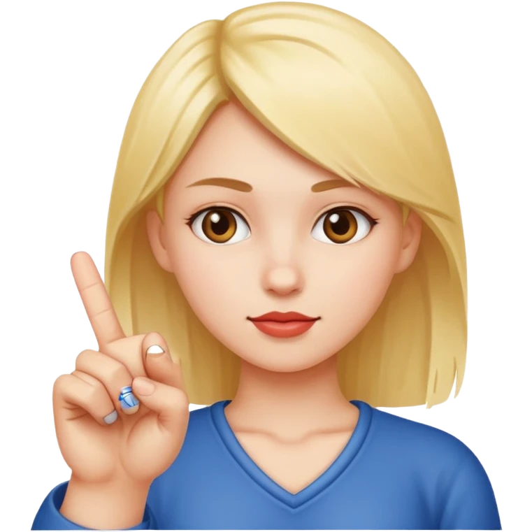 Nude girl showing his middle finge emoji