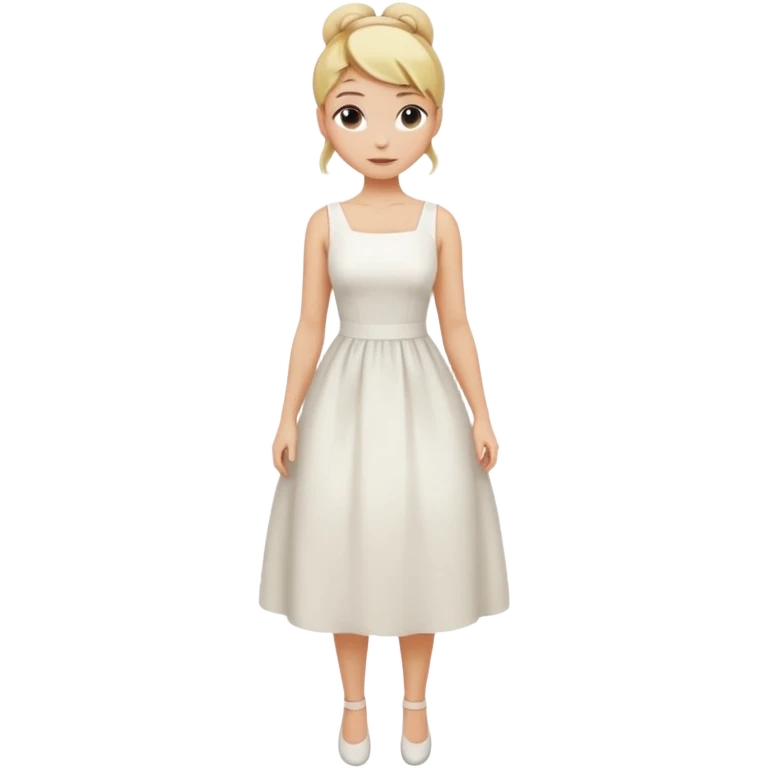  Dominatrix blonde hair in bun full body emoji