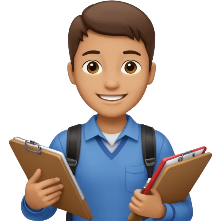 Student Leader + clipboard, Tour Group. emoji