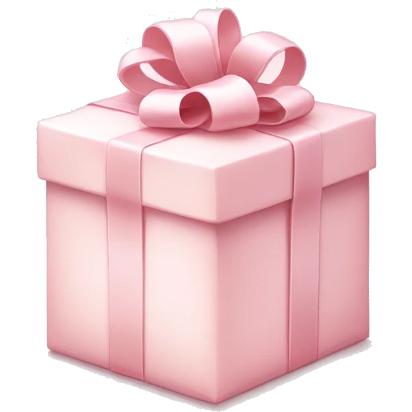 pale pink gift with white ribbon heart emoji