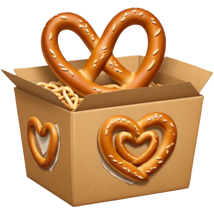 Pretzel on food paper box emoji
