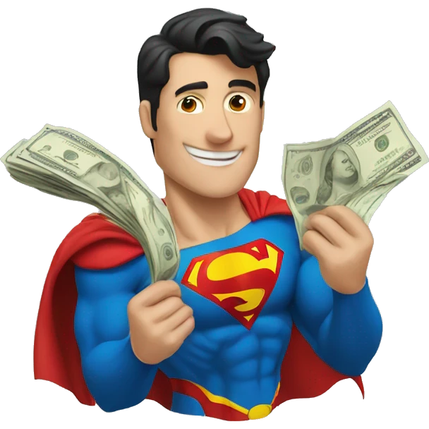 superman with money emoji