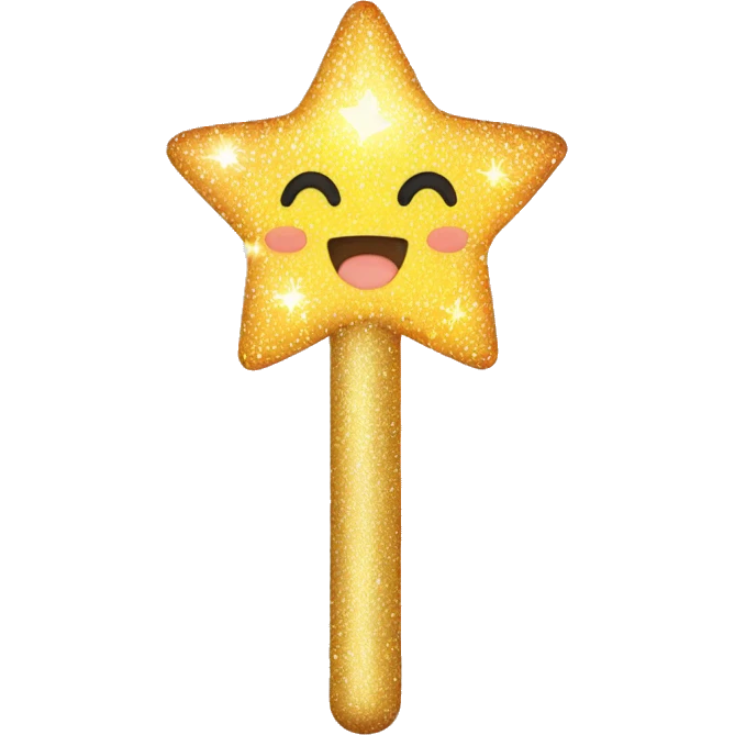 Magic wand with sparkles come from top emoji