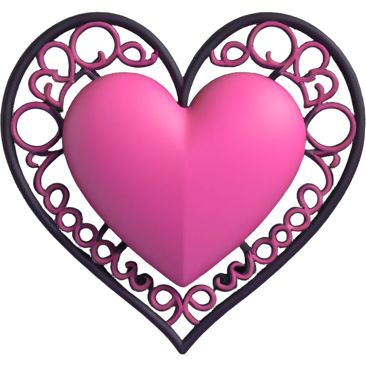 BLACKPINK-inspired gothic heart ,  hearts, black and pink, cute,  emoji