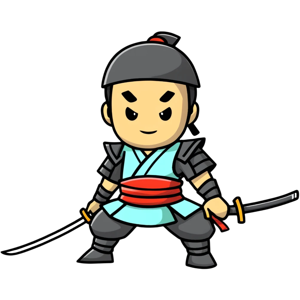 cheerful samurai warrior emoji