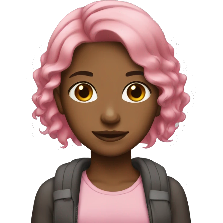 Light brown girl pink hair emoji