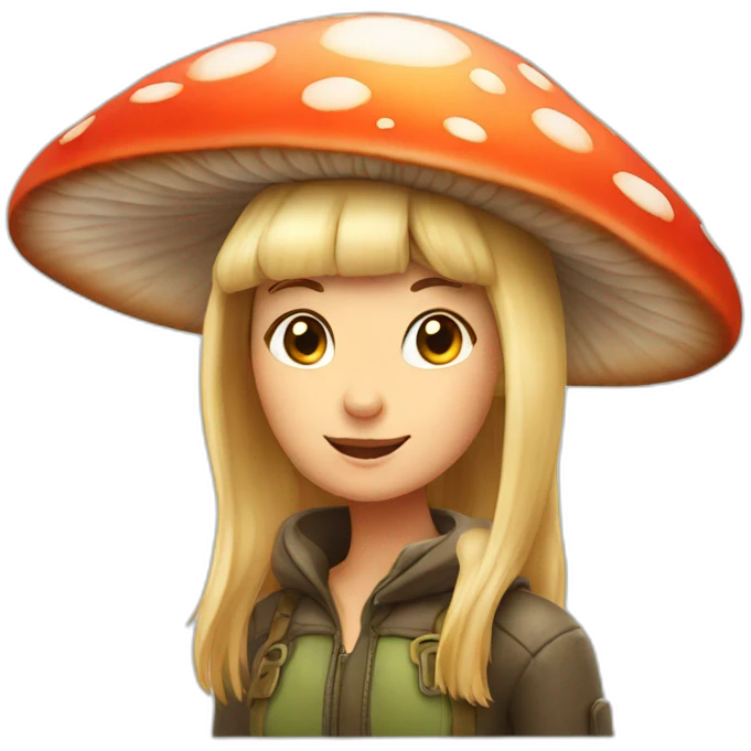 Mushroom hat girl emoji