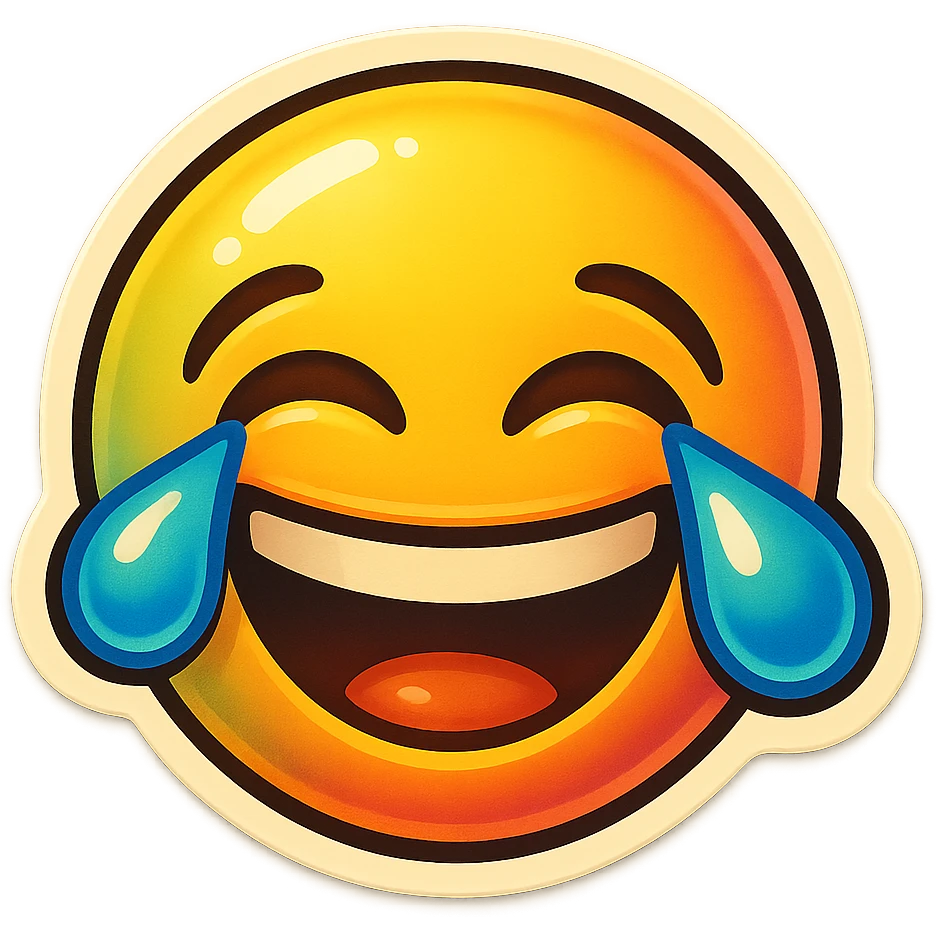 laughing face, playful alternate style emoji