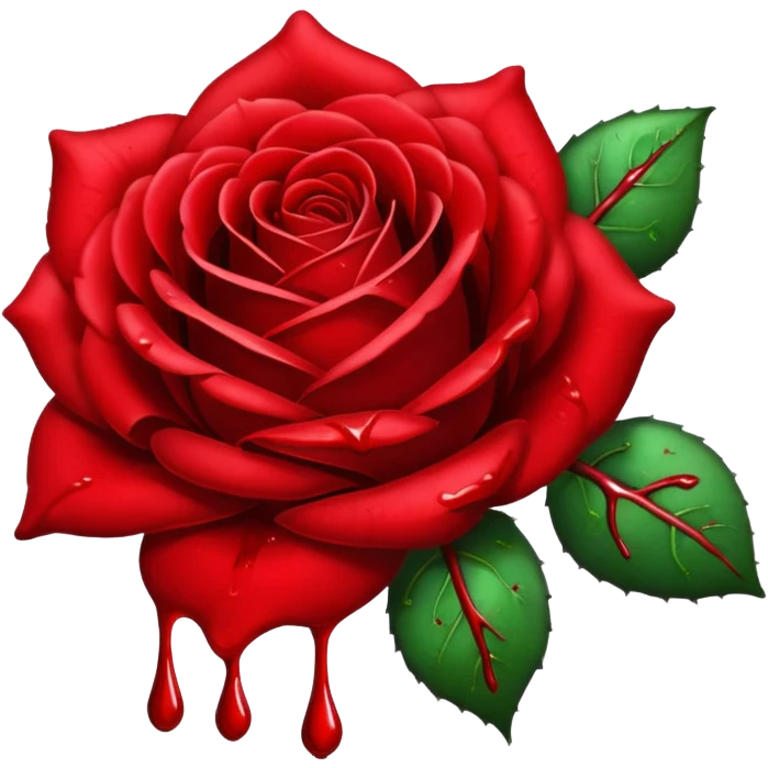 glitter red rose with blood emoji