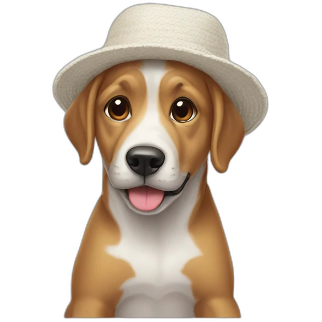 Chien avec un bonnet de bain emoji