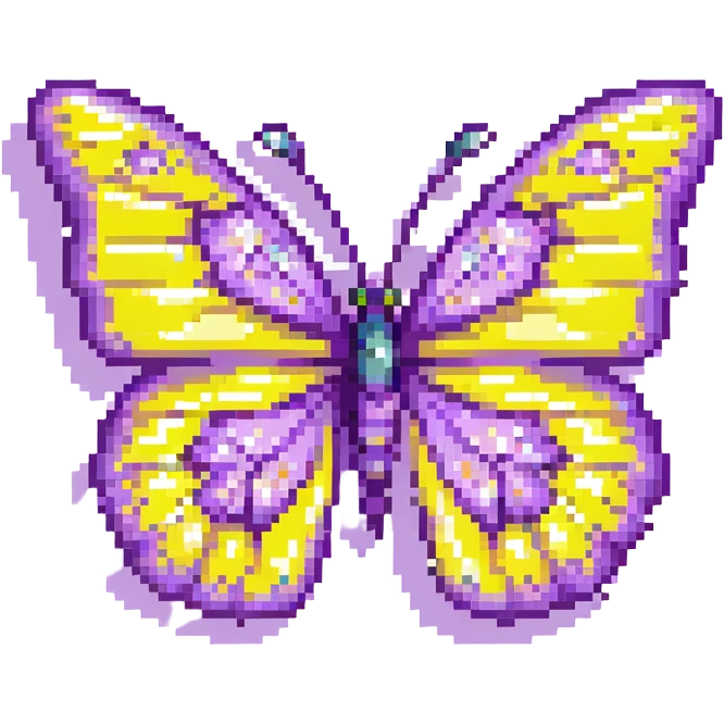 purple butterfly with sparkles emoji