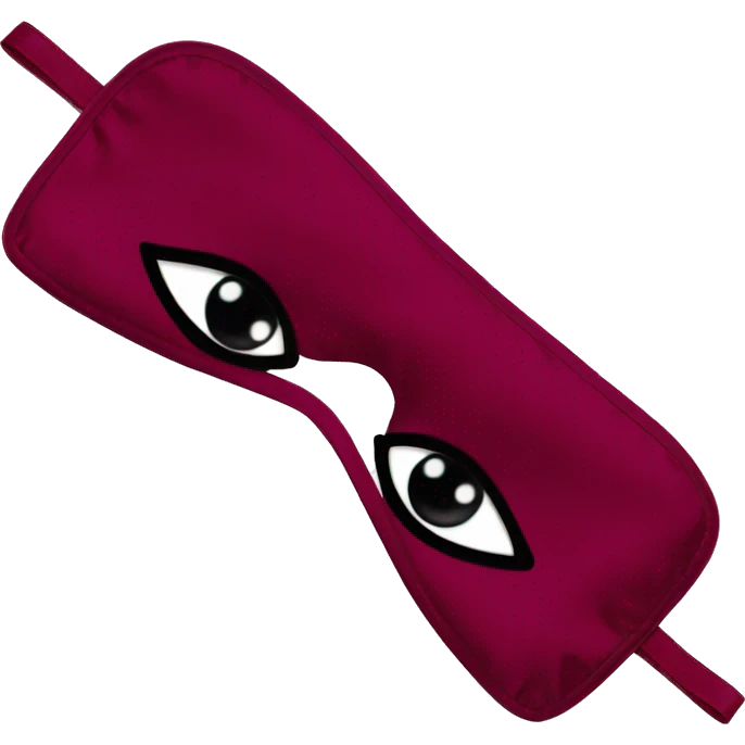 Bordeaux red silk eye mask emoji
