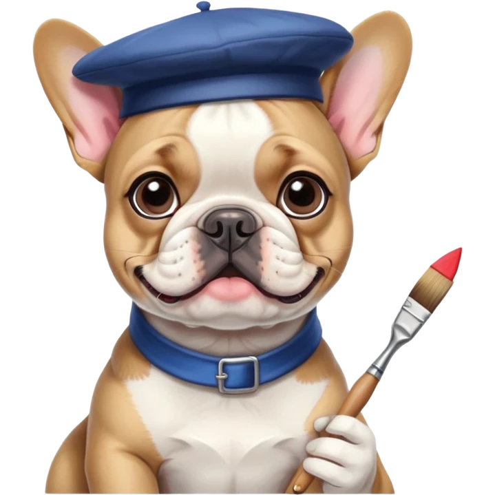 Bouledogue français peintre  emoji