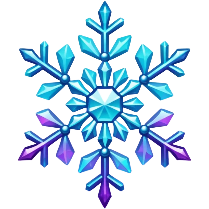 cyan and purple snowflake glitter emoji