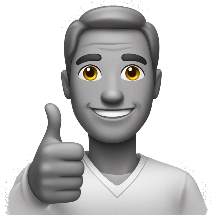 monochrome portrait of a man with thumbs up  emoji