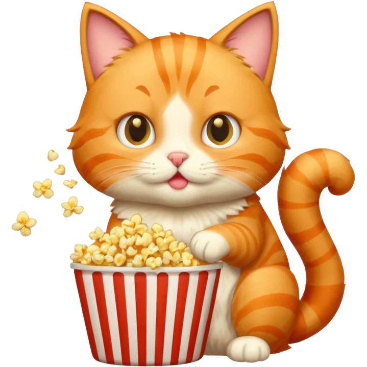 Gato comendo pipoca emoji