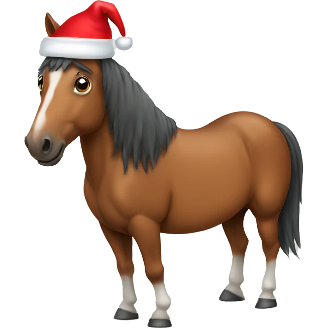 Horse with Santa hat emoji