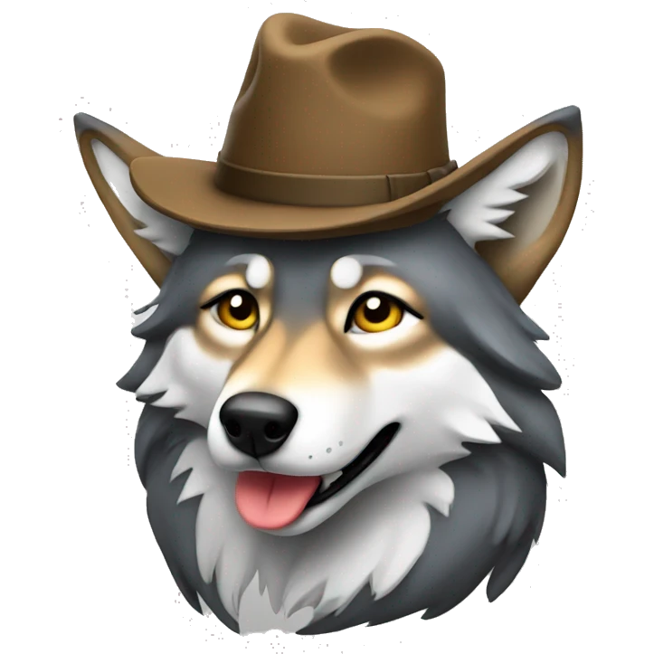 wolf with a hat emoji