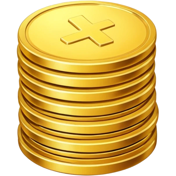 short stack of golden coins emoji